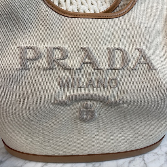 Prada Large Linen Blend Tote - Picture 3 of 10